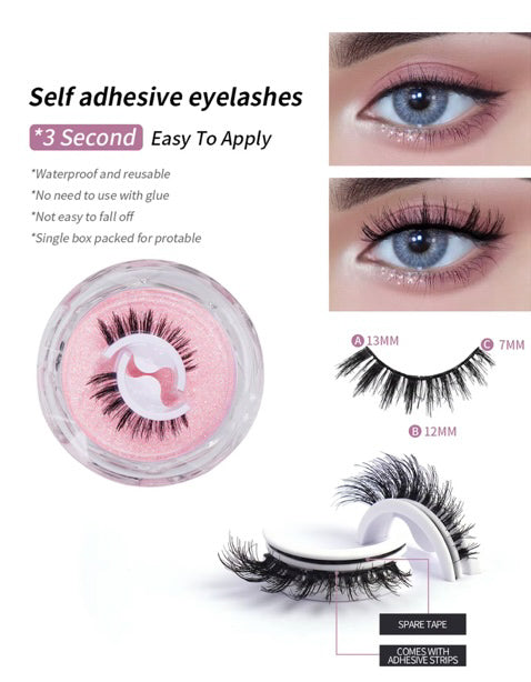 Faux Mink Self Adhesive Strip Eyelashes